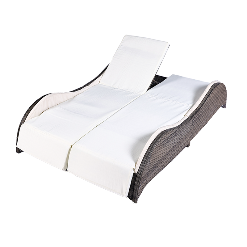 Mobilier de exterior de inalta calitate Scaun de soare din ratan Sezlong Wavy Double