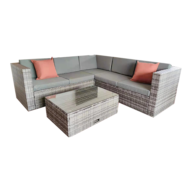 Set de canapele pentru mobilier de frânghie țesute de grădină pentru exterior modern